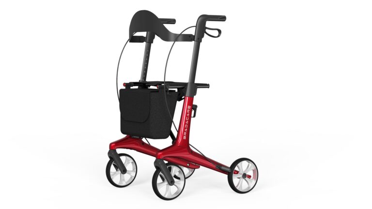 Rollator carbon lichtgewicht Rood dubbel opvouwbaar