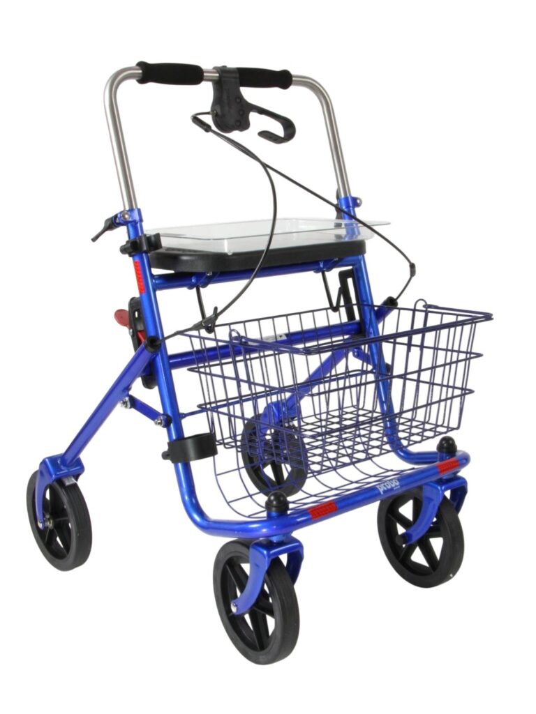 Blauwe lichtgewicht met zwarte banden eenzijdige rem links