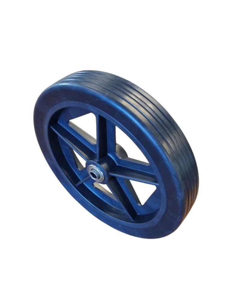 Wiel met massieve PU band lichtgewicht. zwarte velg