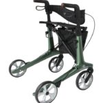 Zijkant groene lichtgewicht rollator