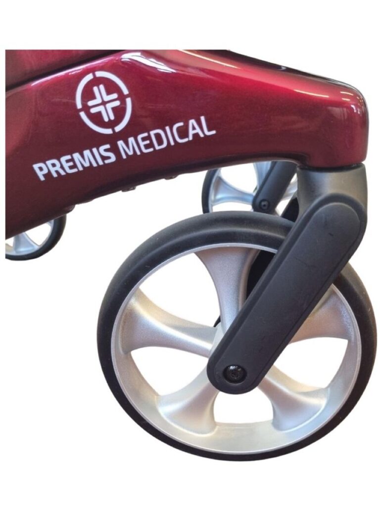 Wiel voor de Hera rollator met logo premis