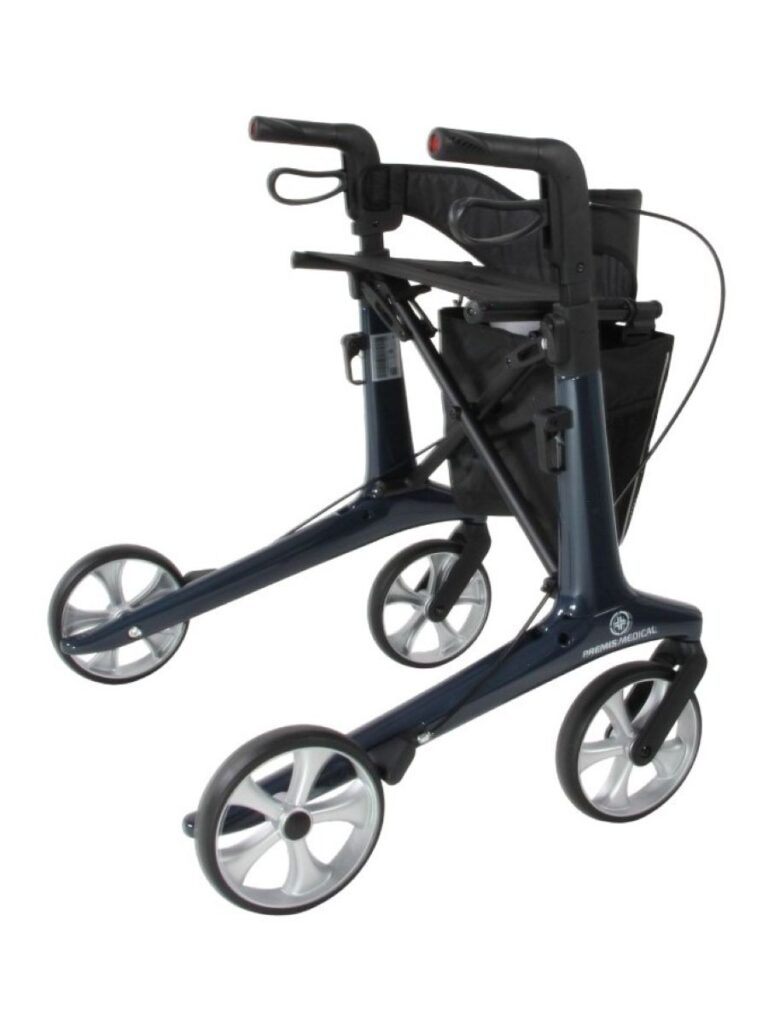 Zijkant Blauwe lichtgewicht rollator