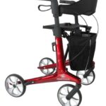 Zijkant rode lichtgewicht rollator