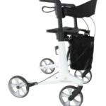 Witte ichtgewicht rollator met rugband en tas
