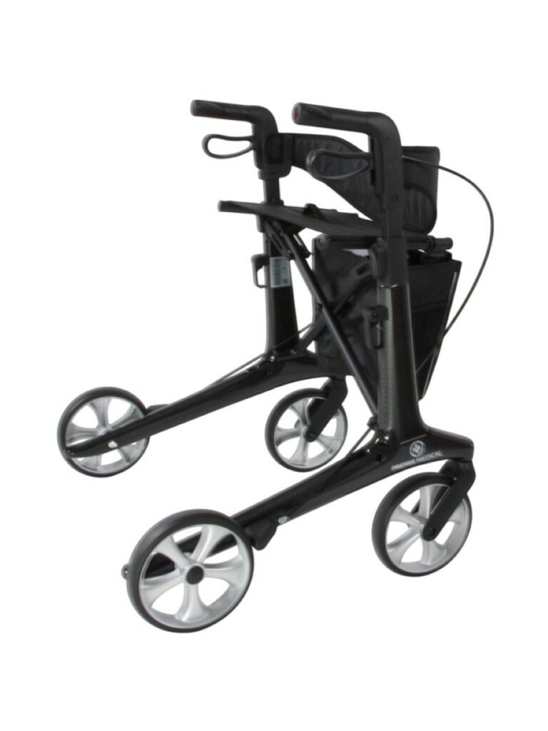 zijkant zwart lichtgewicht rollator