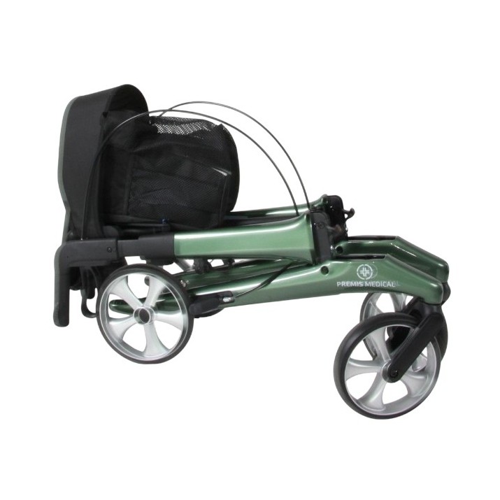 Dubbel opgevouwen rollator kleur groen