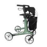 Groene lichtgewicht rollator zijkant
