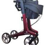 Opgevouwen lichtgewicht rollator kleur rood