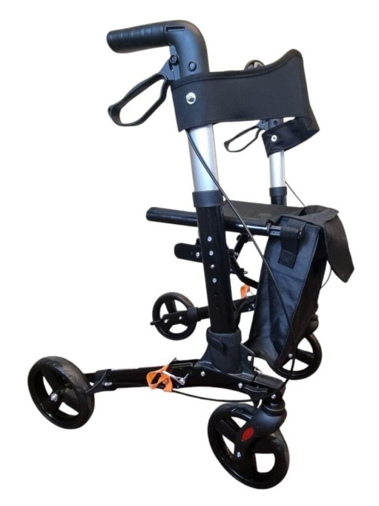 zijkant zeus rollator dubbel opvouwbaar kleur zwart