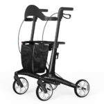 Carbon - lichtgewicht rollator - Dubbel opvouwbaar - kleur zwart