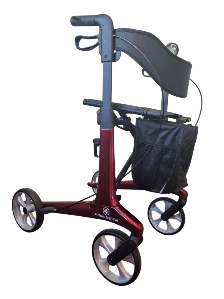 Lichtgewicht ROHERA rollator in de kleur rood