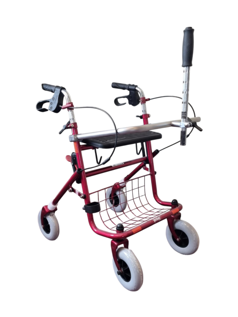 extra duwstang voor op de rollator voor en begeleider