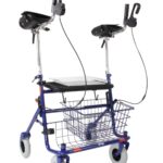 XL rollator 55 breedte met extra brede onderarmschalen kleur blauw