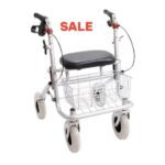 zilverkleurige kleine volwassen rollator