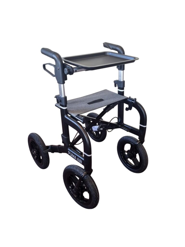 Zwarte puma air rollator met dienblad