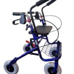 rugsteun voor een klein volwassene rollator getoond op een blauwe rollator