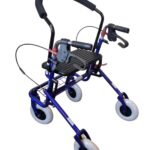 rugsteun voor een klein volwassene rollator getoond op een blauwe rollator