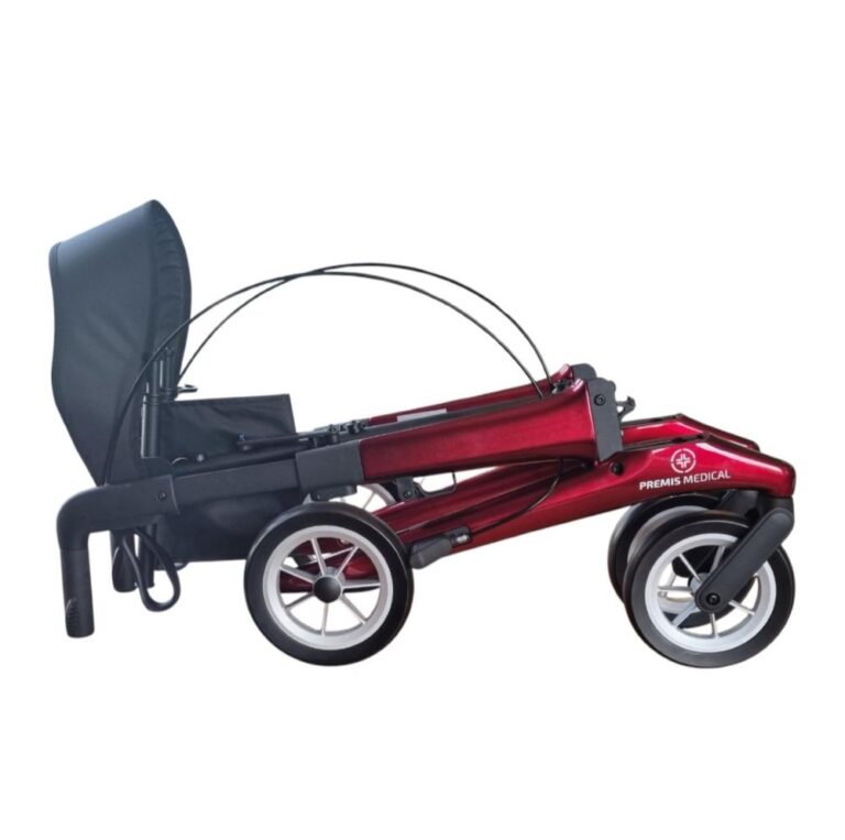 Dubeel opgevouwen hera carbon rollator
