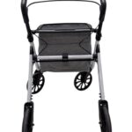 Achterkant nieuwe versie rollator voor binnen en buiten met tas
