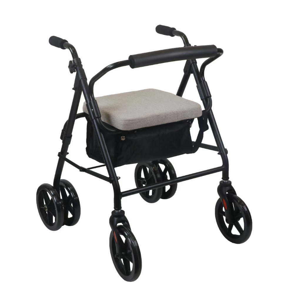 rollator met drukremmen van aluminium
